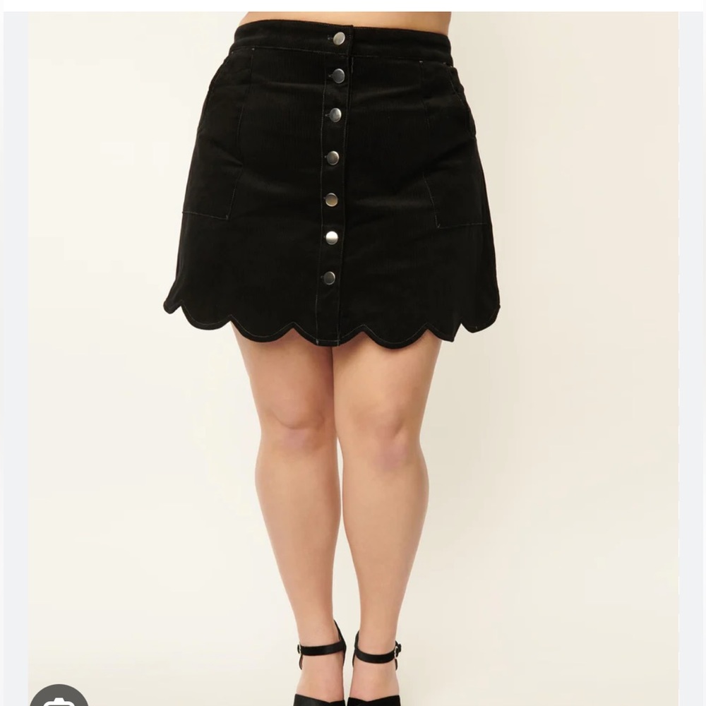 Smak Parlour from ModCloth black corduroy skirt -XL